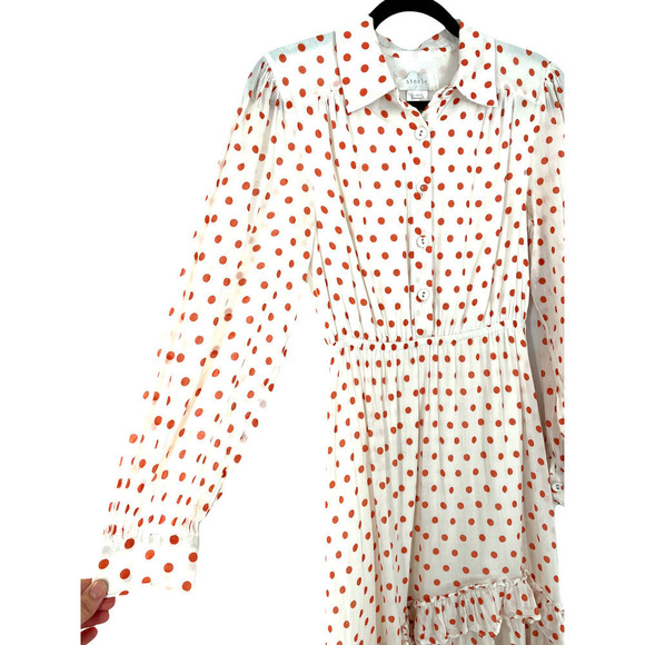 NEW STEELE "QUINN" POLKA DOT FLOUNCE DRESS - Picture 4 of 10